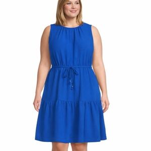 Calvin Klein Sleeveless Tiered Dress in Capri Blue Size 16